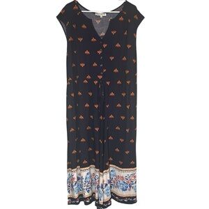 California Bay Co Wide Leg Jumpsuit Rayon Size XL Drawstring Waist Cute Comfort